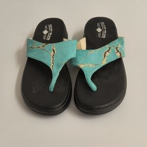 Crazy Train Blue Flip Flop Sandals